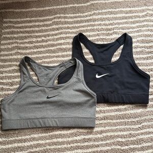 Nike Black and Gray Racerback Sports Bras